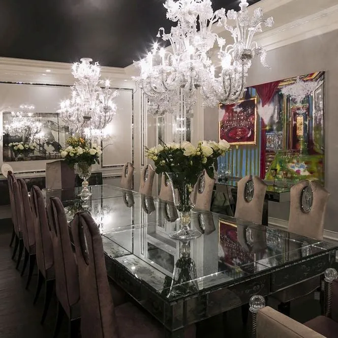 18th Century-Style Venetian Mirrored Dining Table