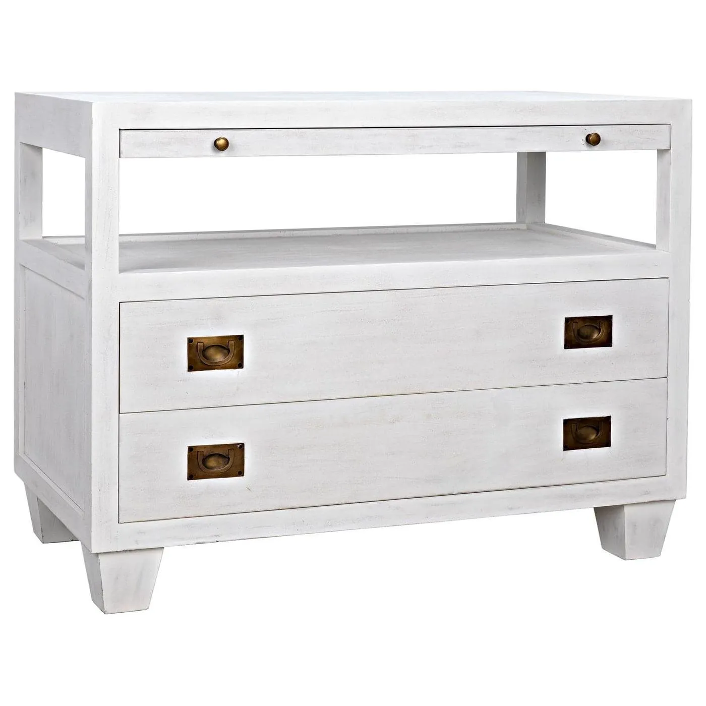 2-Drawer Side Table with Sliding Tray