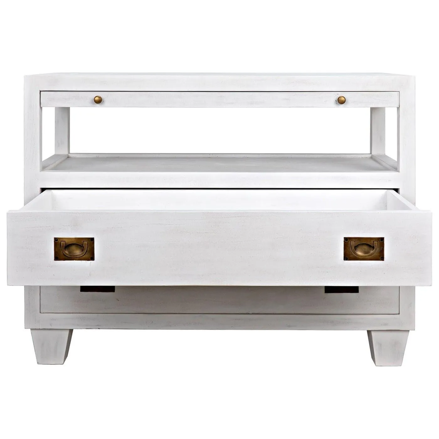 2-Drawer Side Table with Sliding Tray