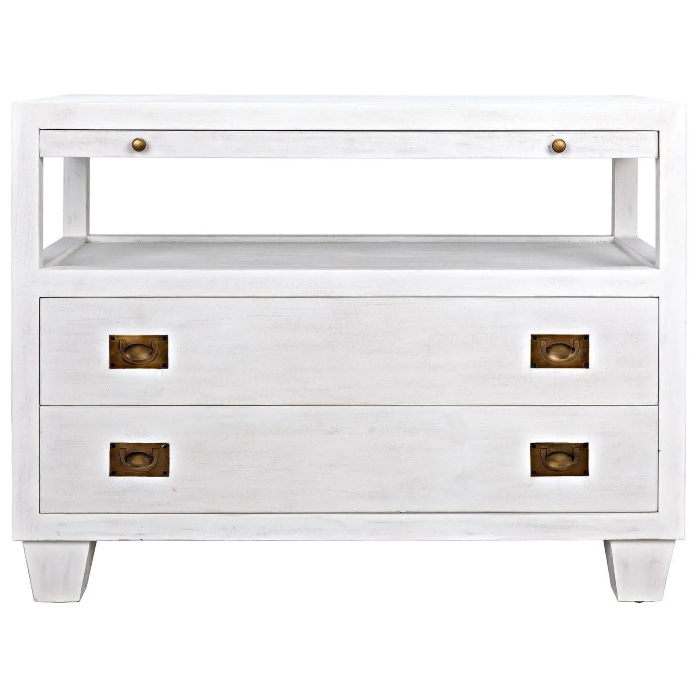 2-Drawer Side Table with Sliding Tray