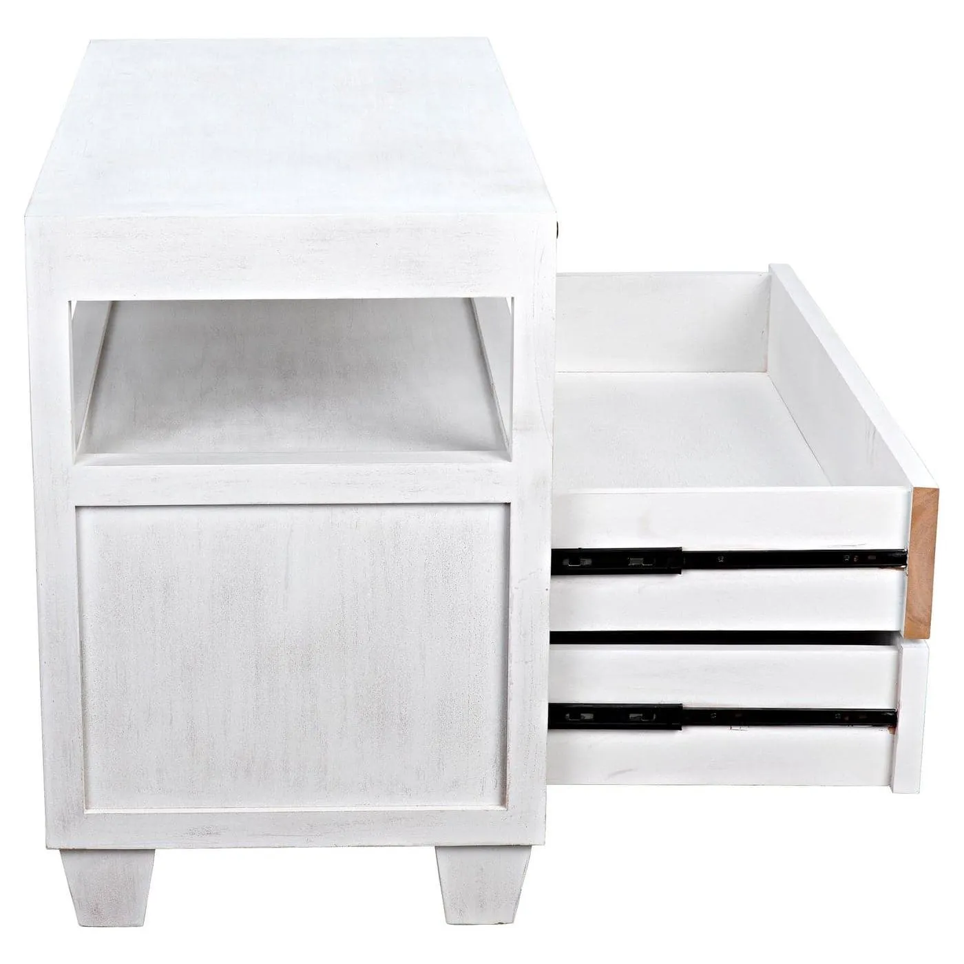 2-Drawer Side Table with Sliding Tray