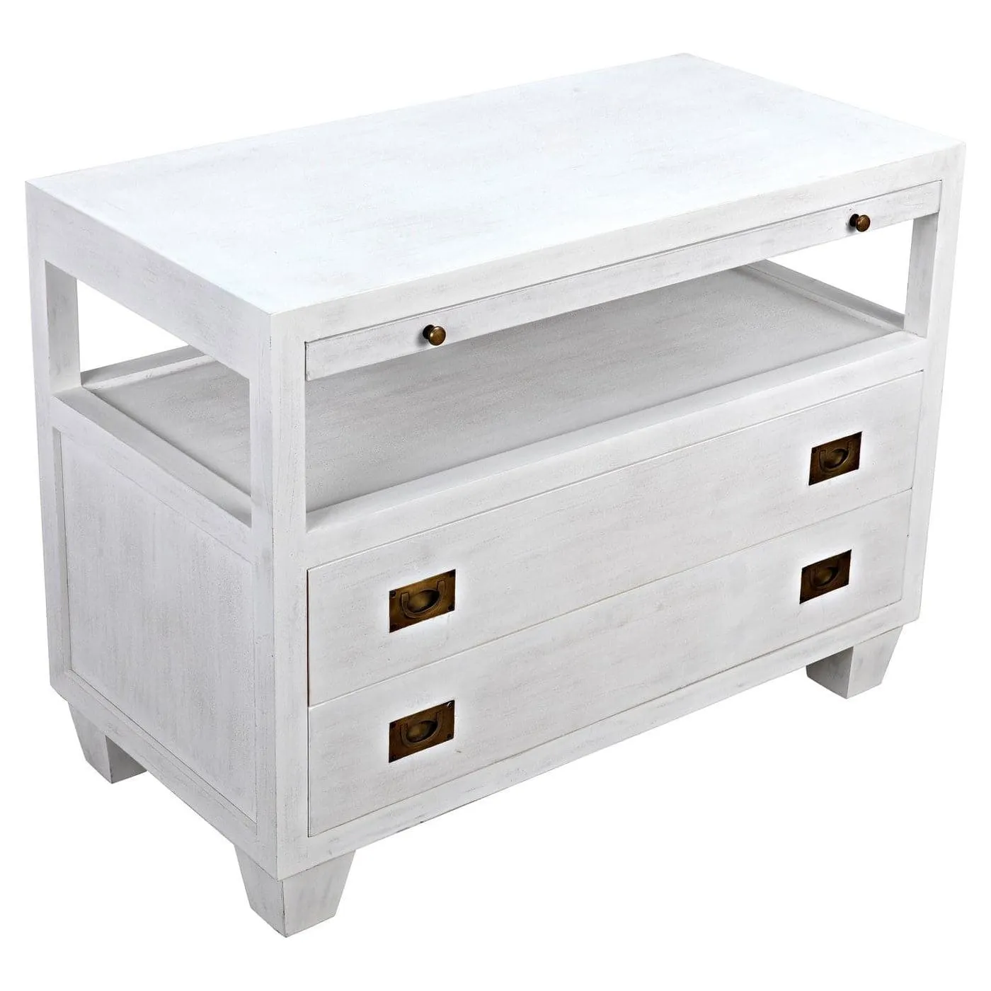 2-Drawer Side Table with Sliding Tray