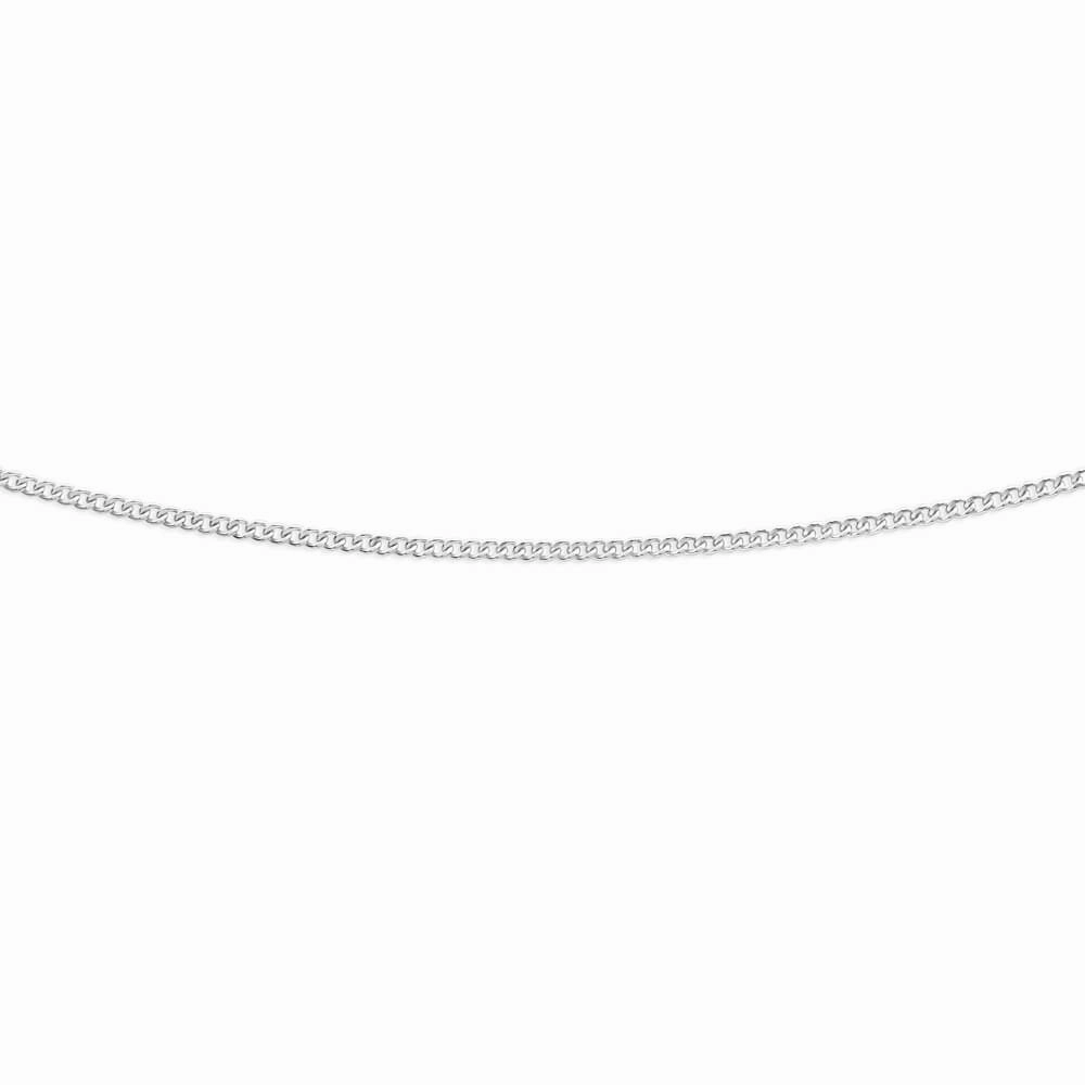 9ct White Gold Silver Filled 50 Gauge 45cm Curb Chain