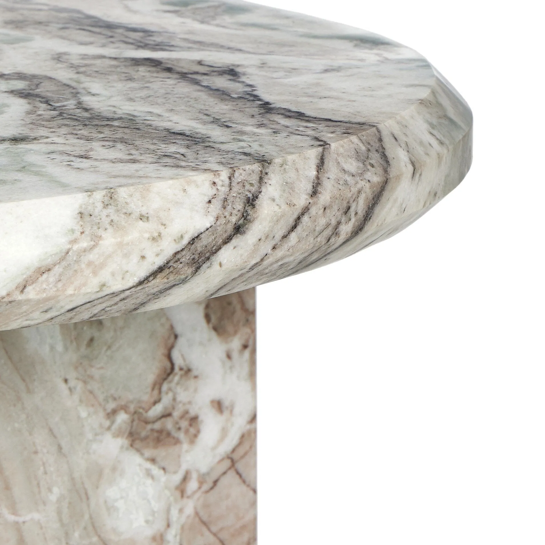 Alabaster Nesting Coffee Table - Creamy Taupe Marble Solid - Taupe