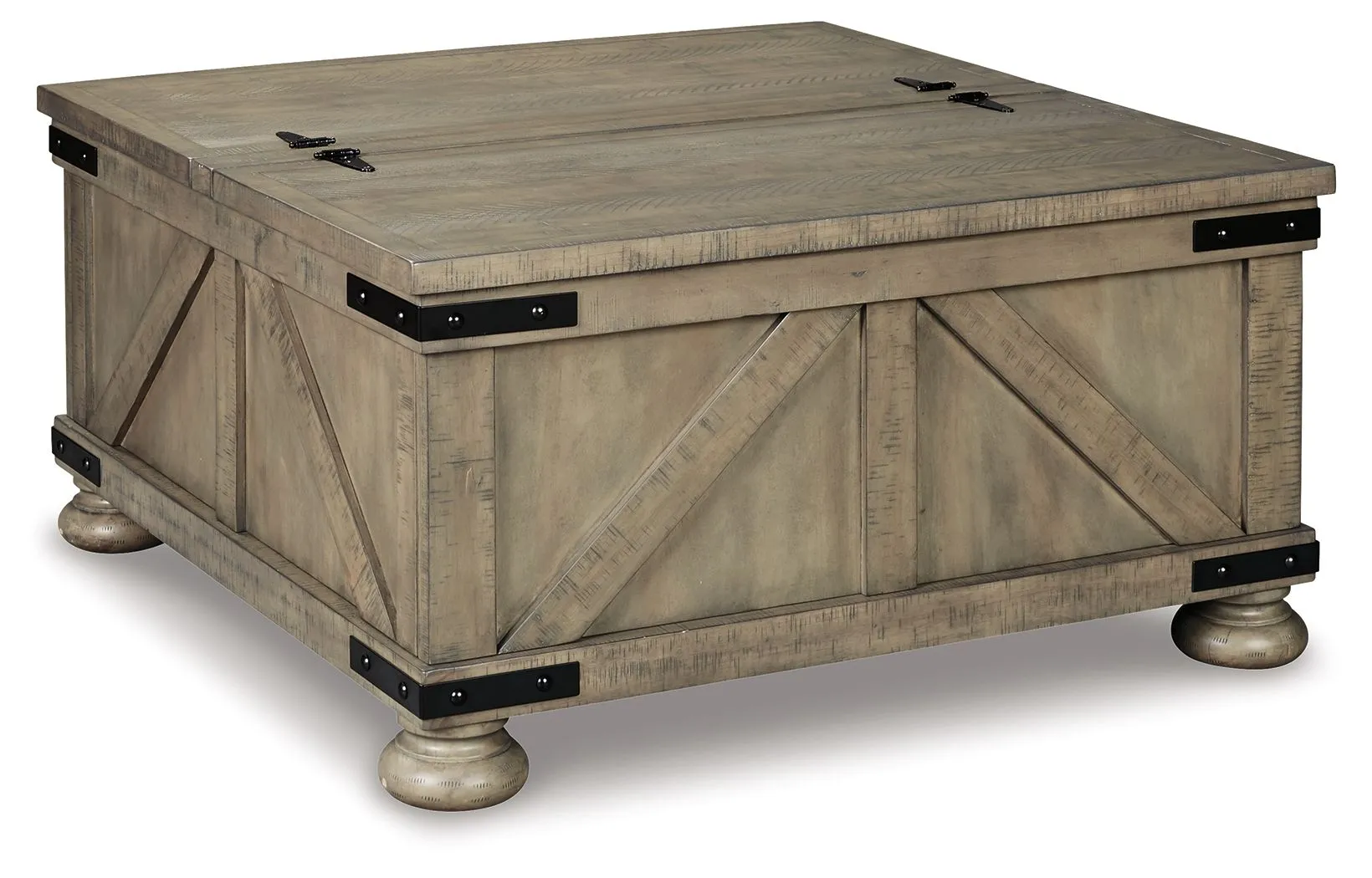 Aldwin Gray Cocktail Table With Storage Square