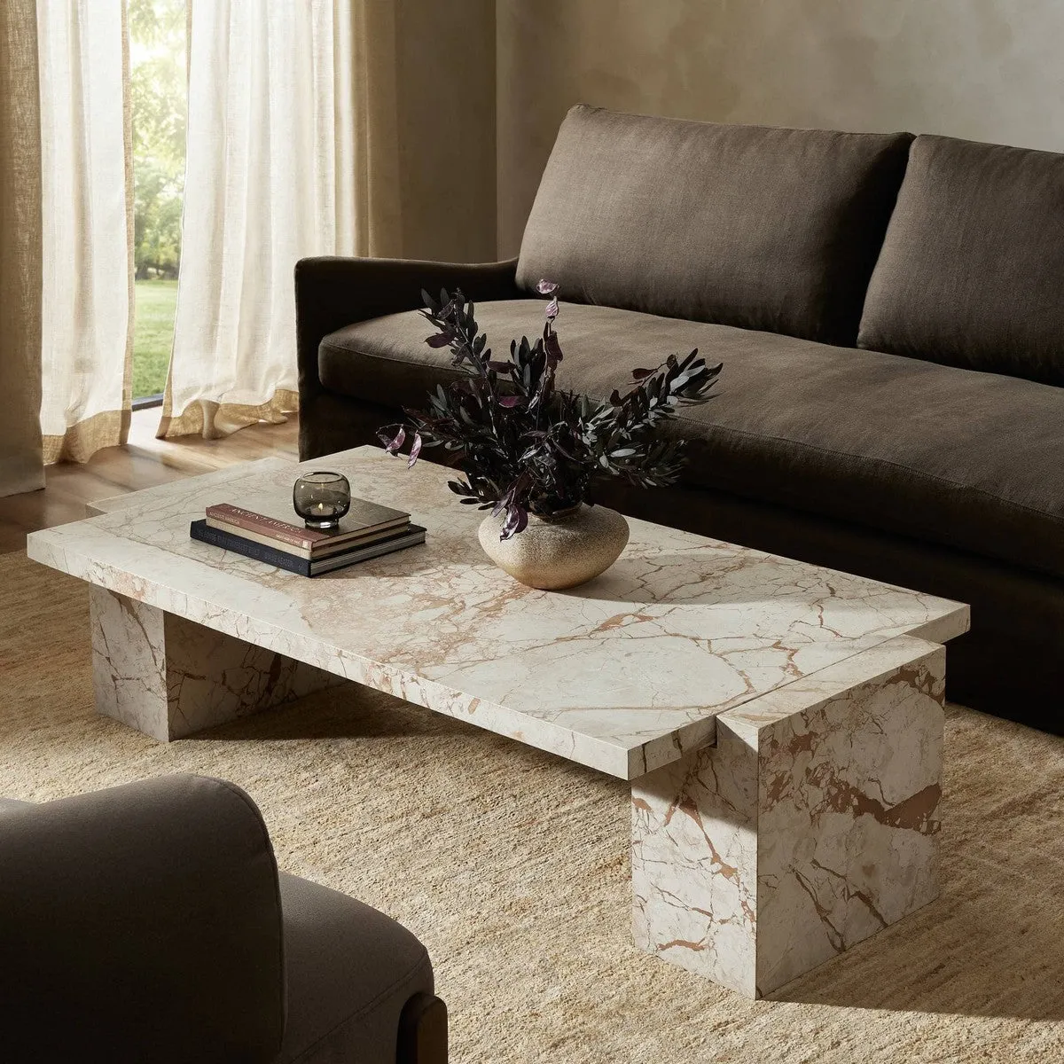 Alicia Coffee Table - Desert Taupe Marble