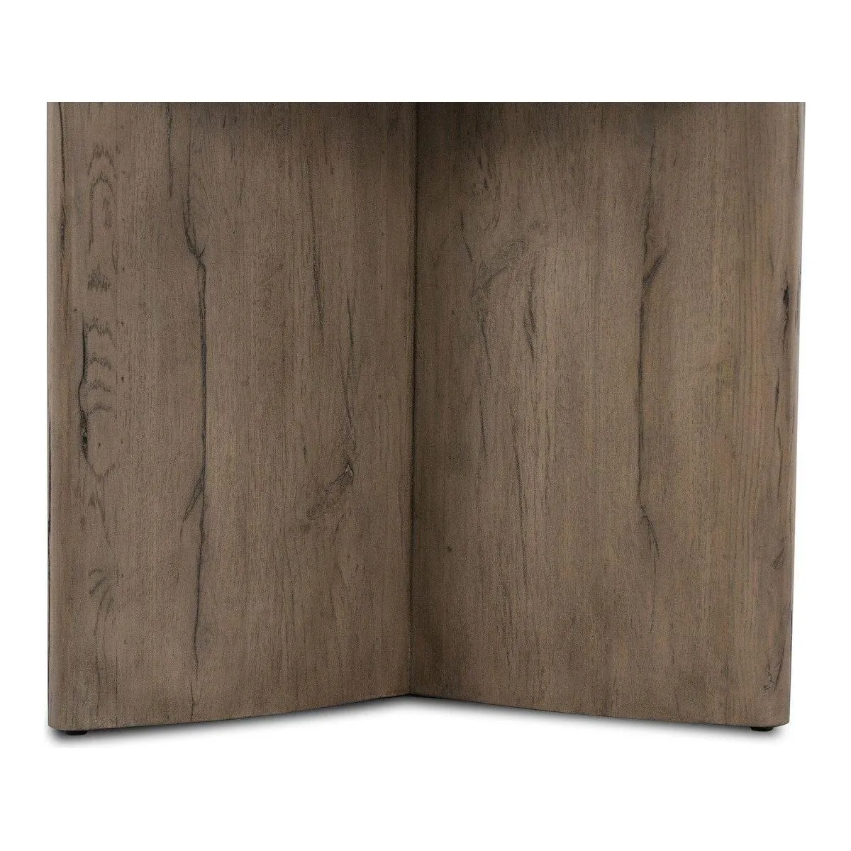 Amadis End Table - Italian White Marble & Rustic Grey