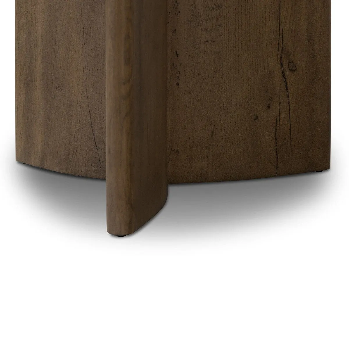 Amadis End Table - White Marble & Rustic Fawn