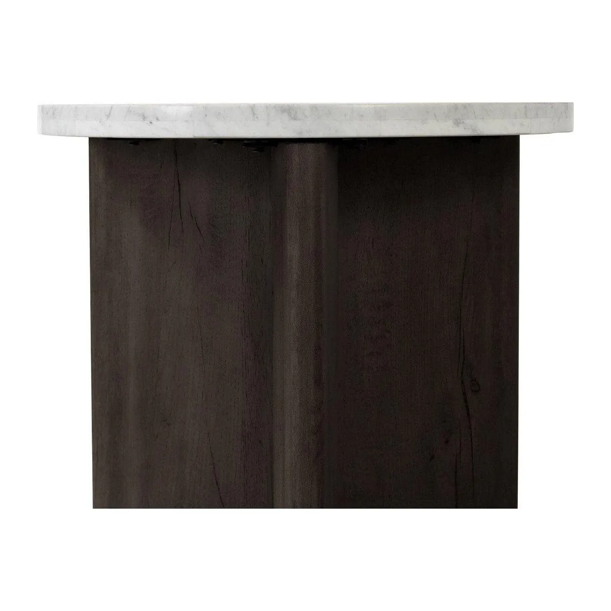 Amadis End Table - White Marble & Smoked Black
