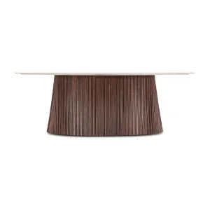 Amalfi 90" Mango Wood and White Marble Dining Table