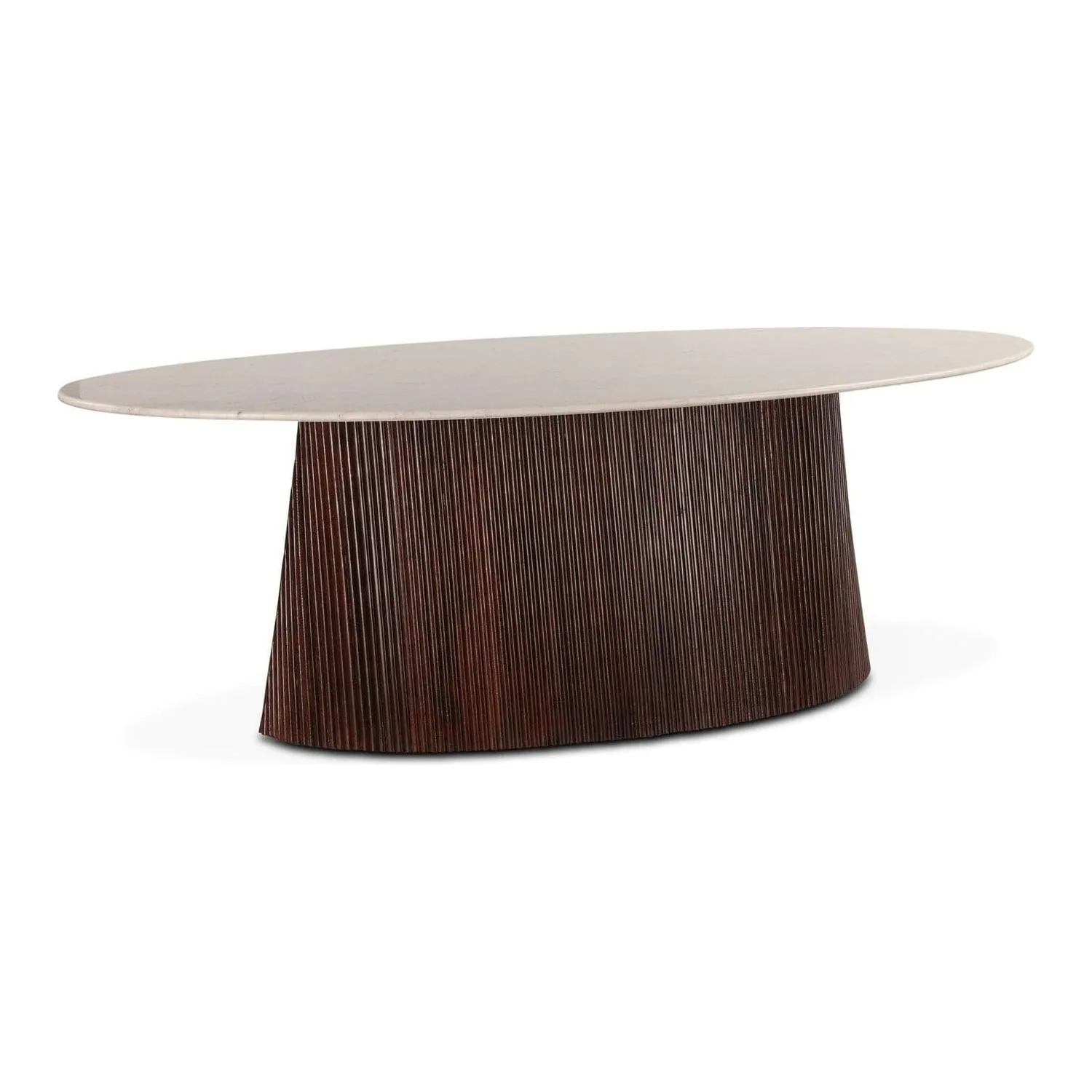 Amalfi 90" Mango Wood and White Marble Dining Table
