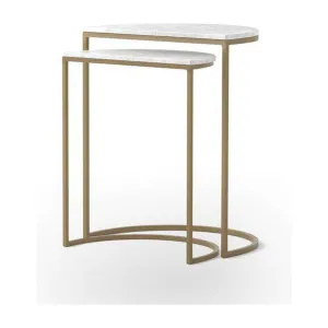 Amoret Nesting Tables-Iron Matte Brass