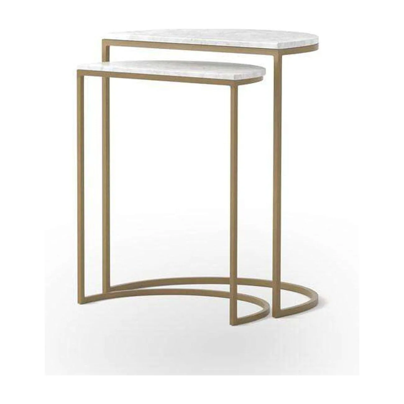Amoret Nesting Tables-Iron Matte Brass
