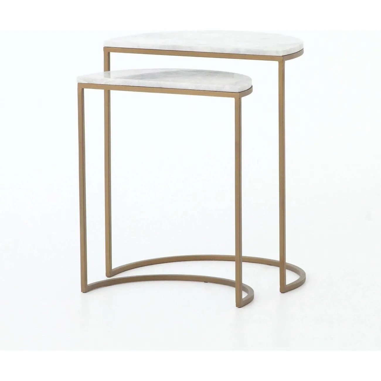 Amoret Nesting Tables-Iron Matte Brass