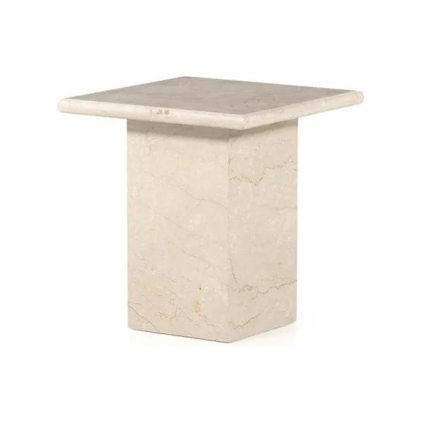 Anden End Table - Cream Marble