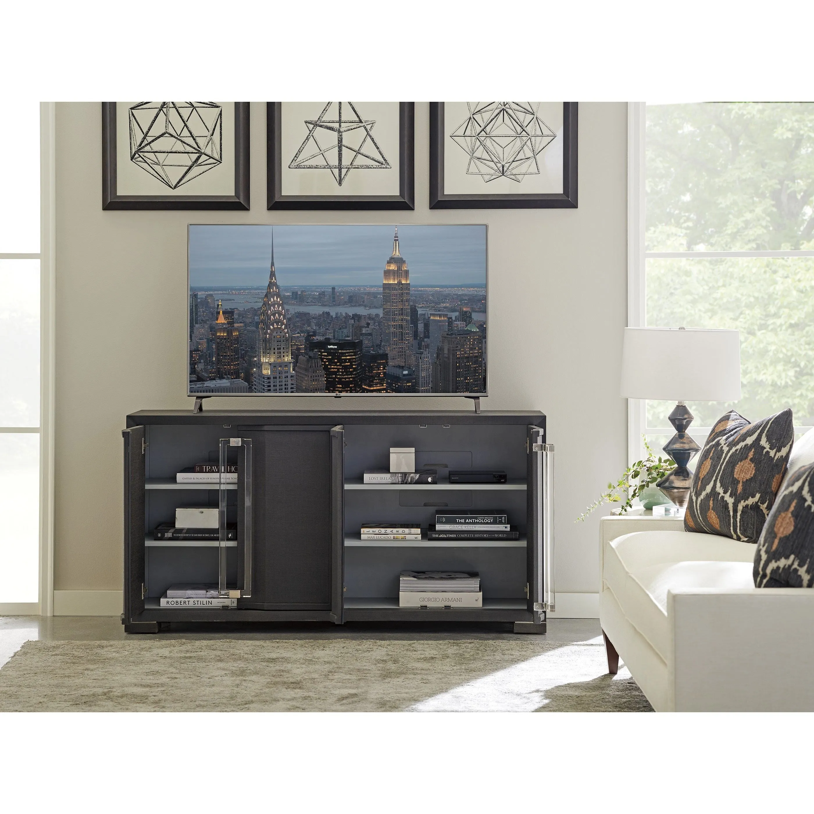 Anthology Linen Media Console - Gray