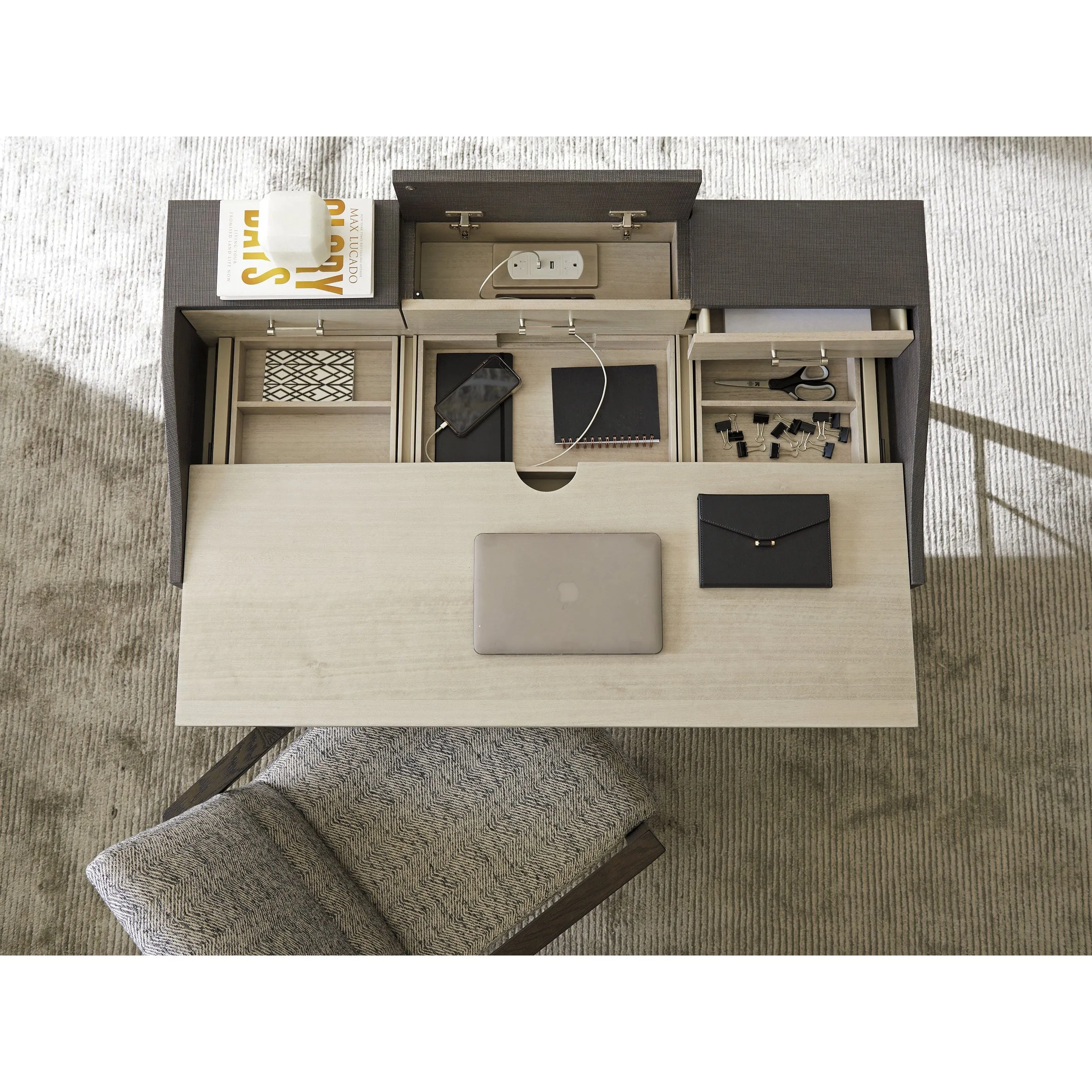 Anthology Linen Writing Desk - Gray