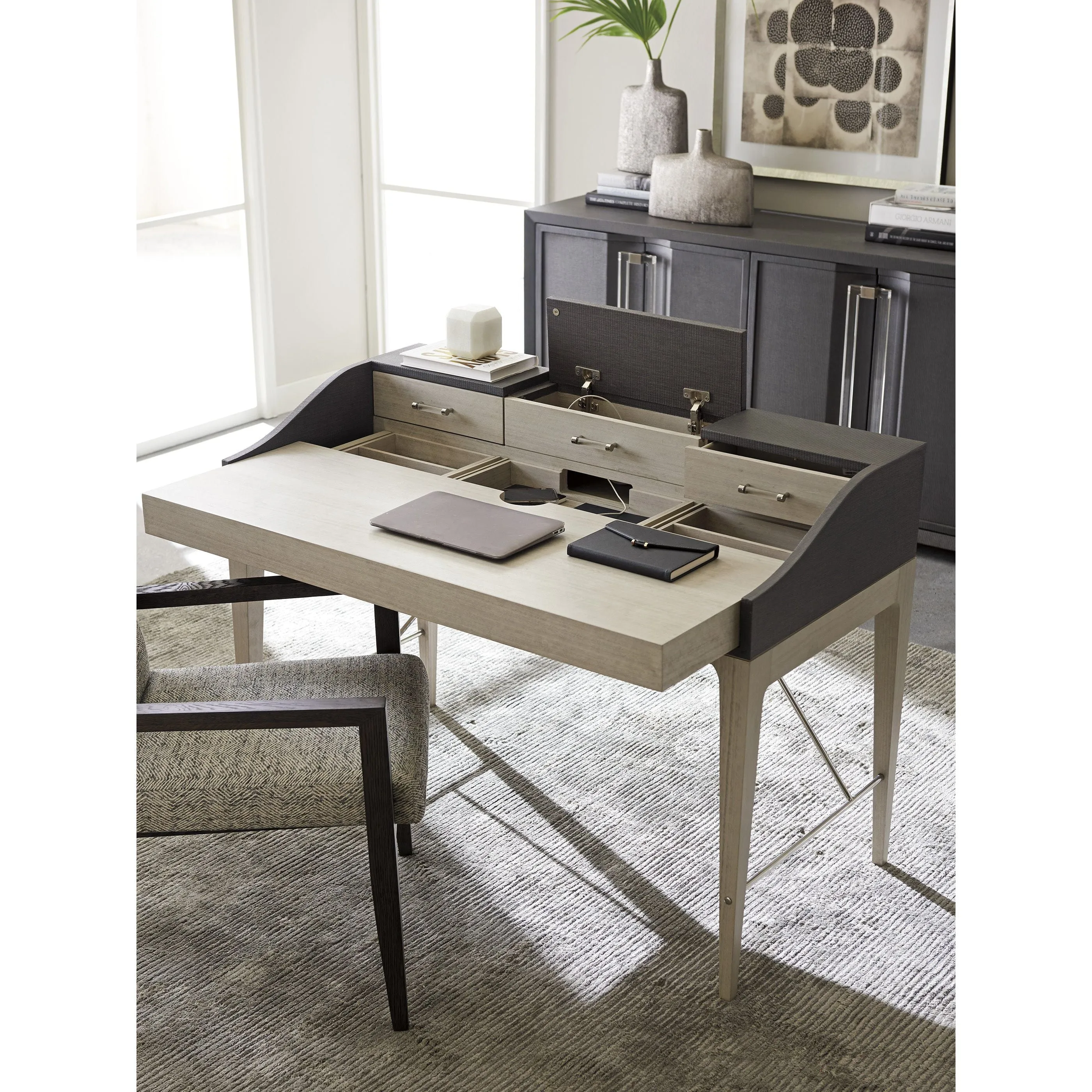 Anthology Linen Writing Desk - Gray