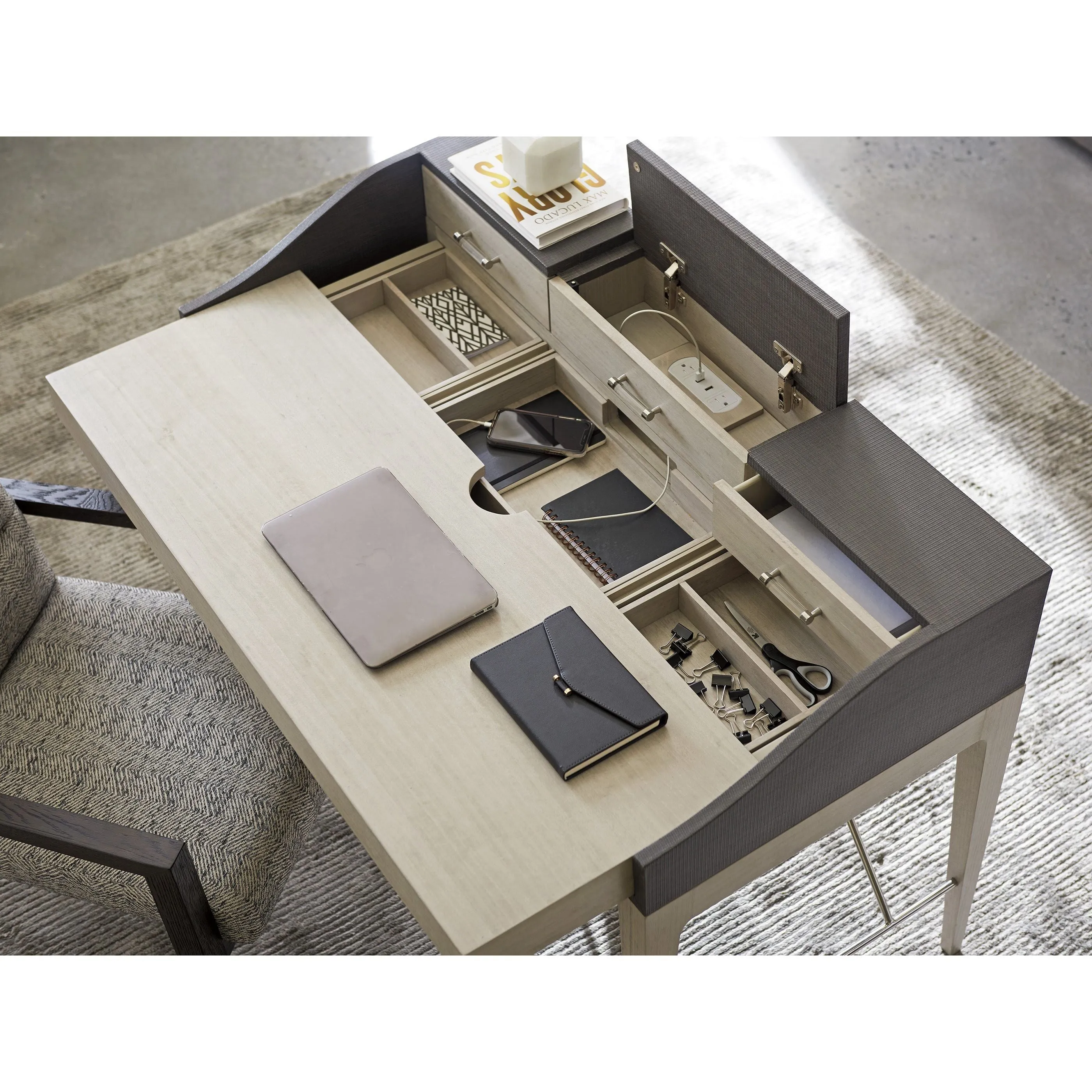 Anthology Linen Writing Desk - Gray