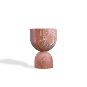 Apothecary Low End Table Red Travertine