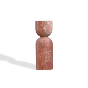 Apothecary Tall End Table Red Travertine