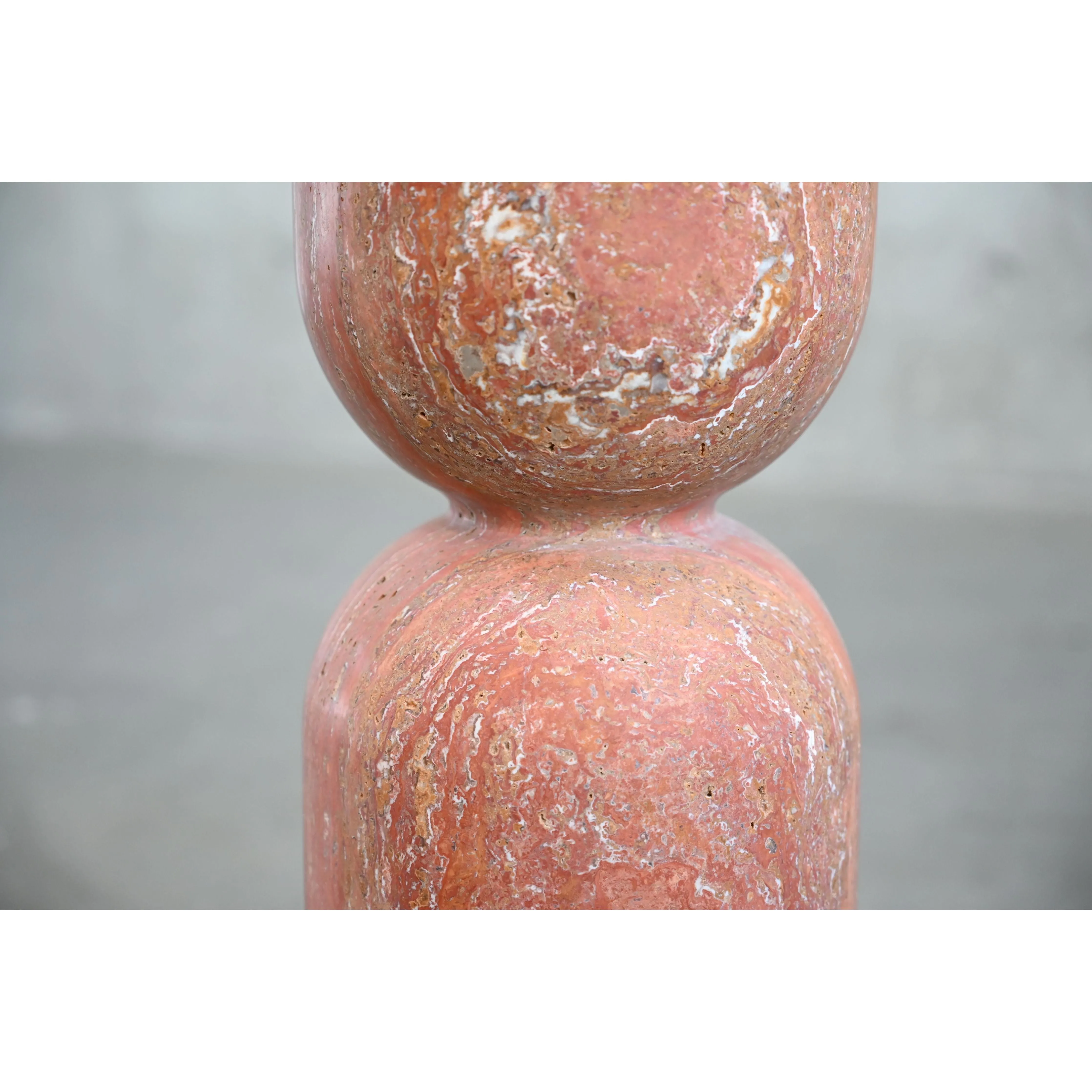 Apothecary Tall End Table Red Travertine