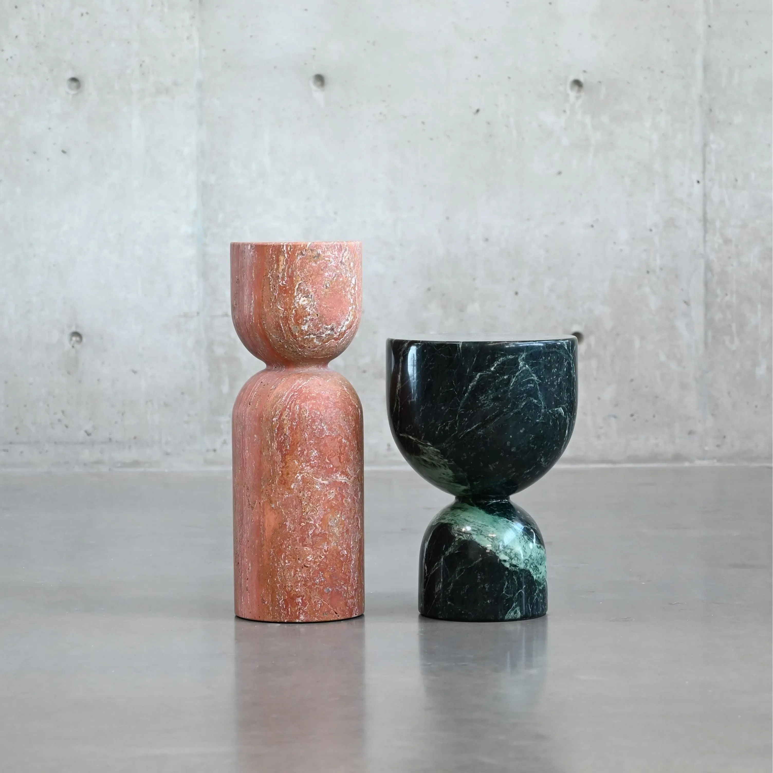 Apothecary Tall End Table Red Travertine