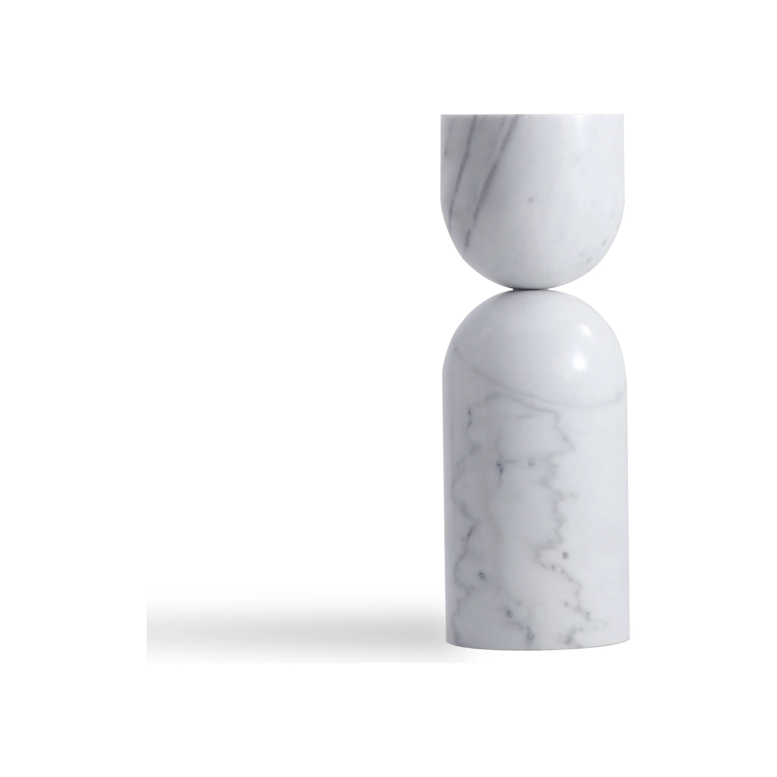 Apothecary Tall End Table White Marble