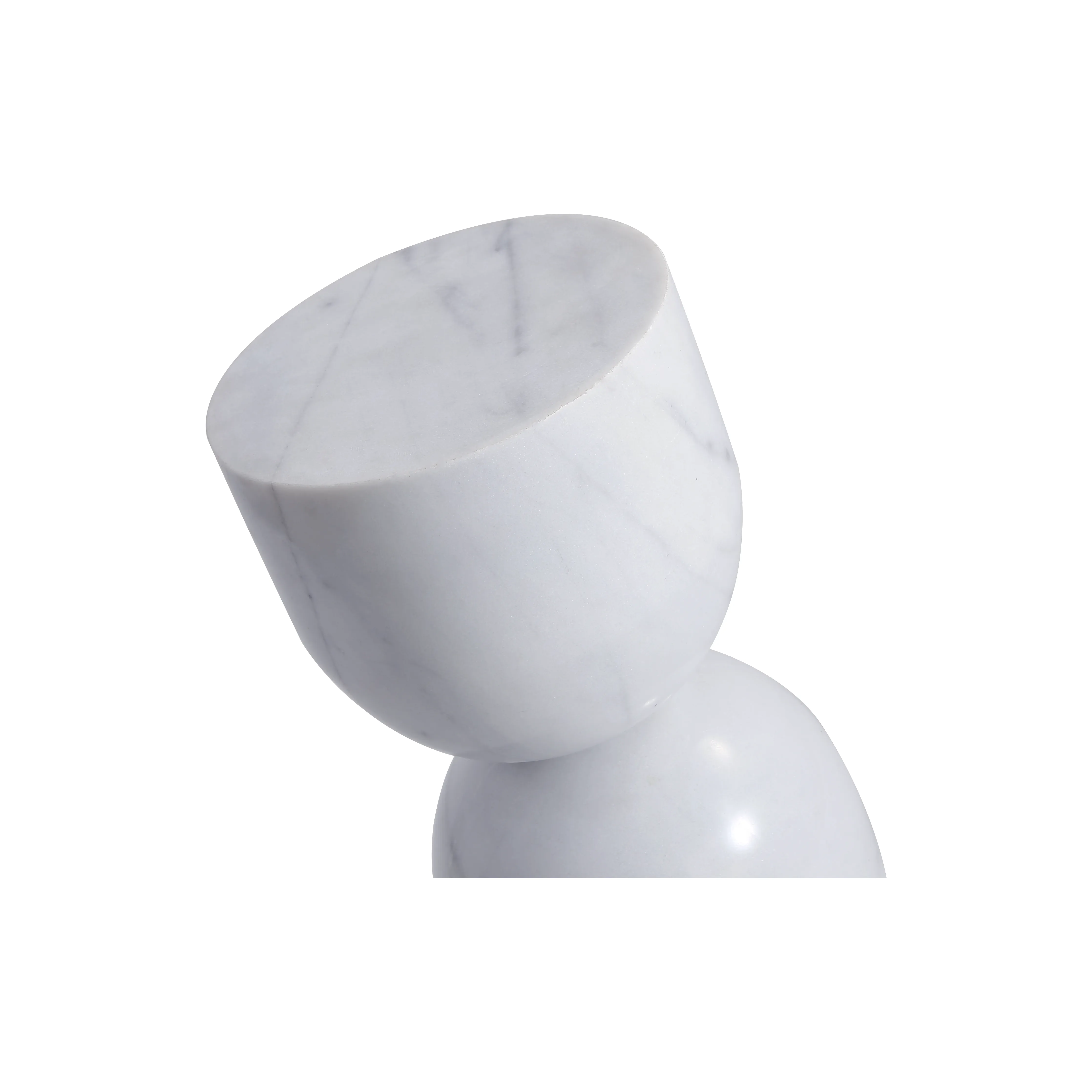 Apothecary Tall End Table White Marble