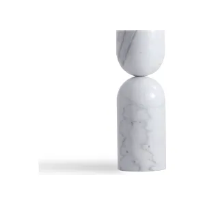 Apothecary Tall End Table White Marble