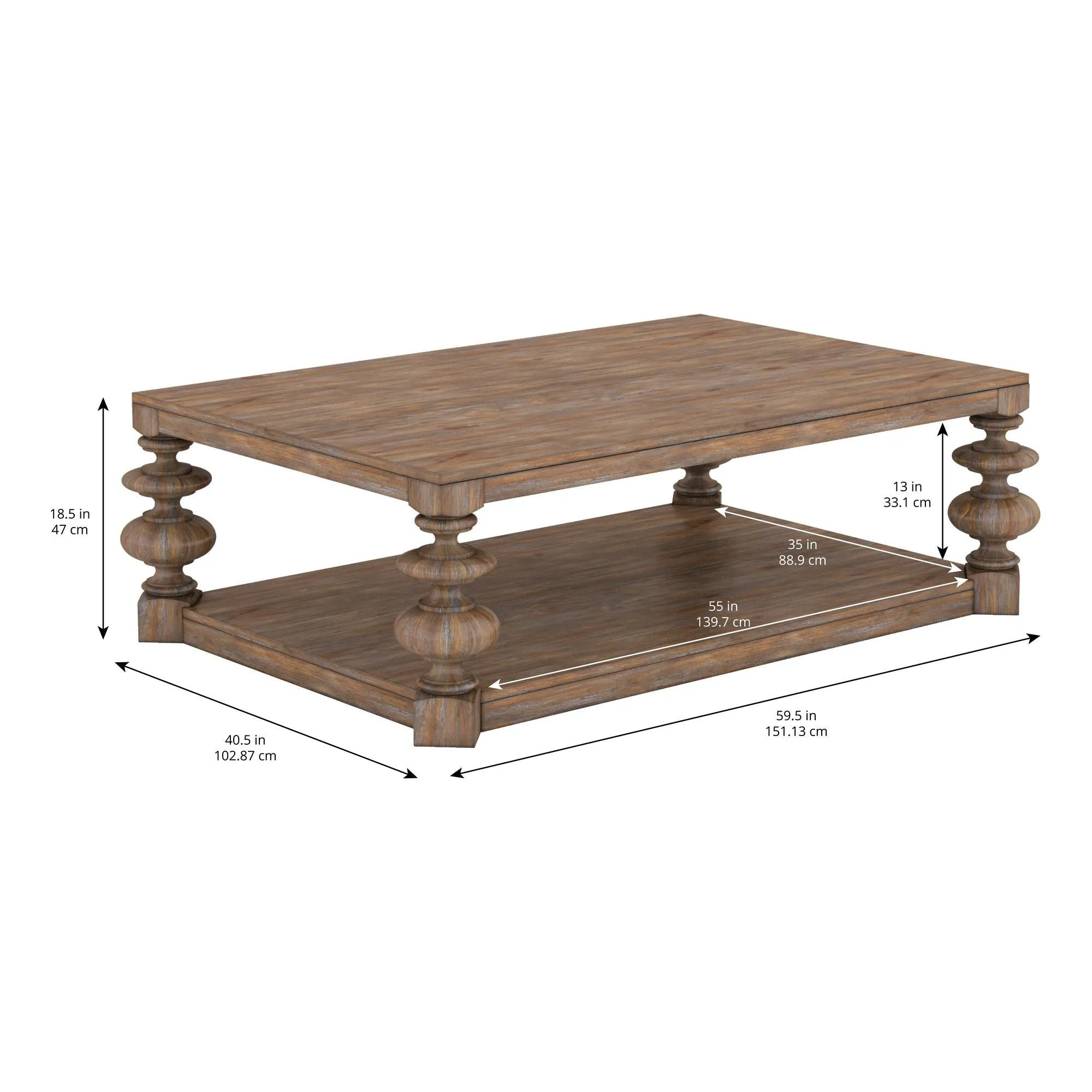 Architrave Rectangular Cocktail Table - Brown