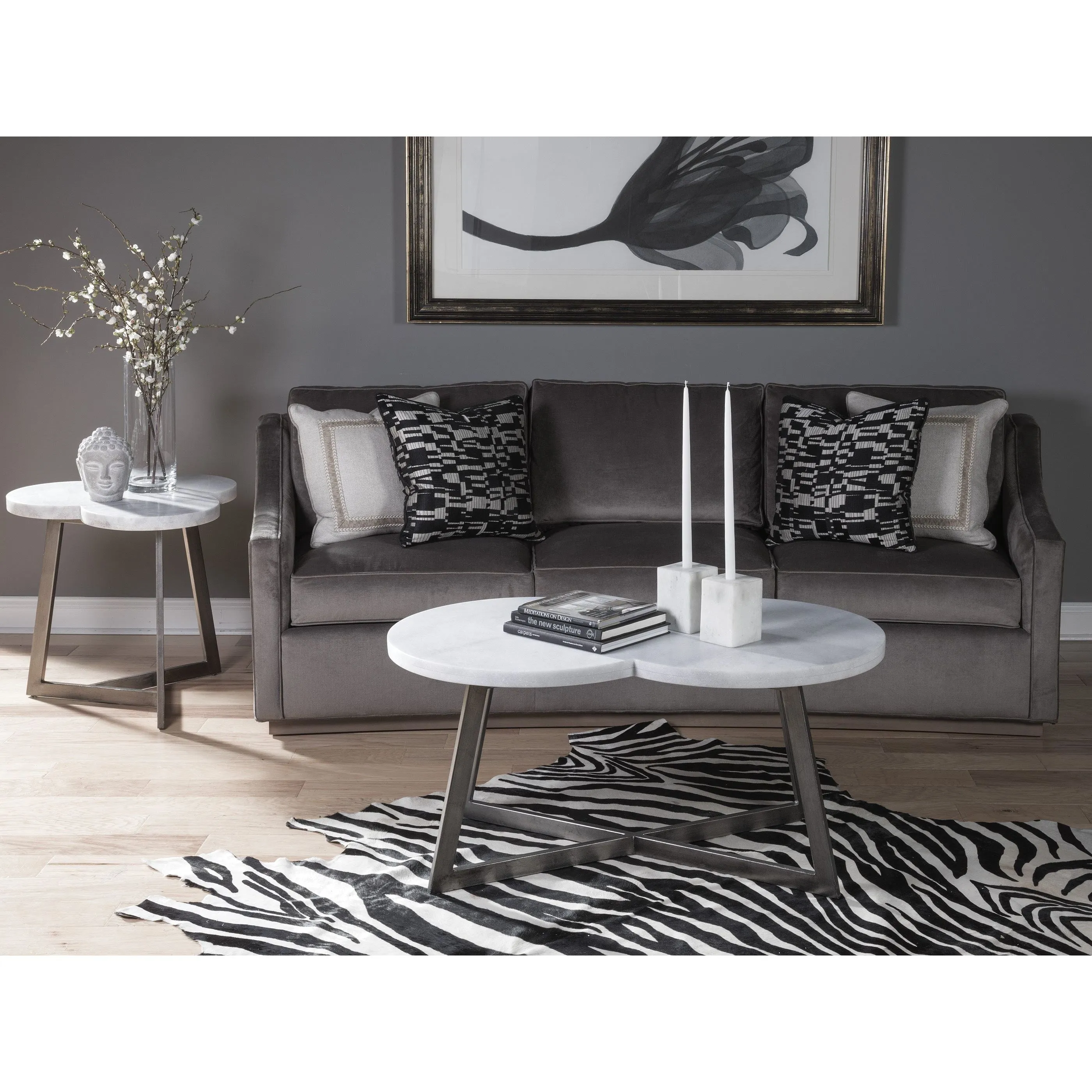 Aristo Rectangular Cocktail Table - Silver Leaf