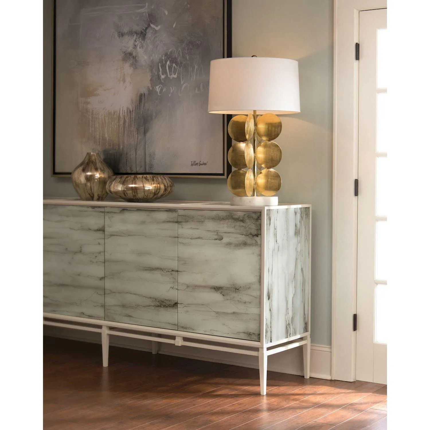 Around In Circles Table Lamp - Brass