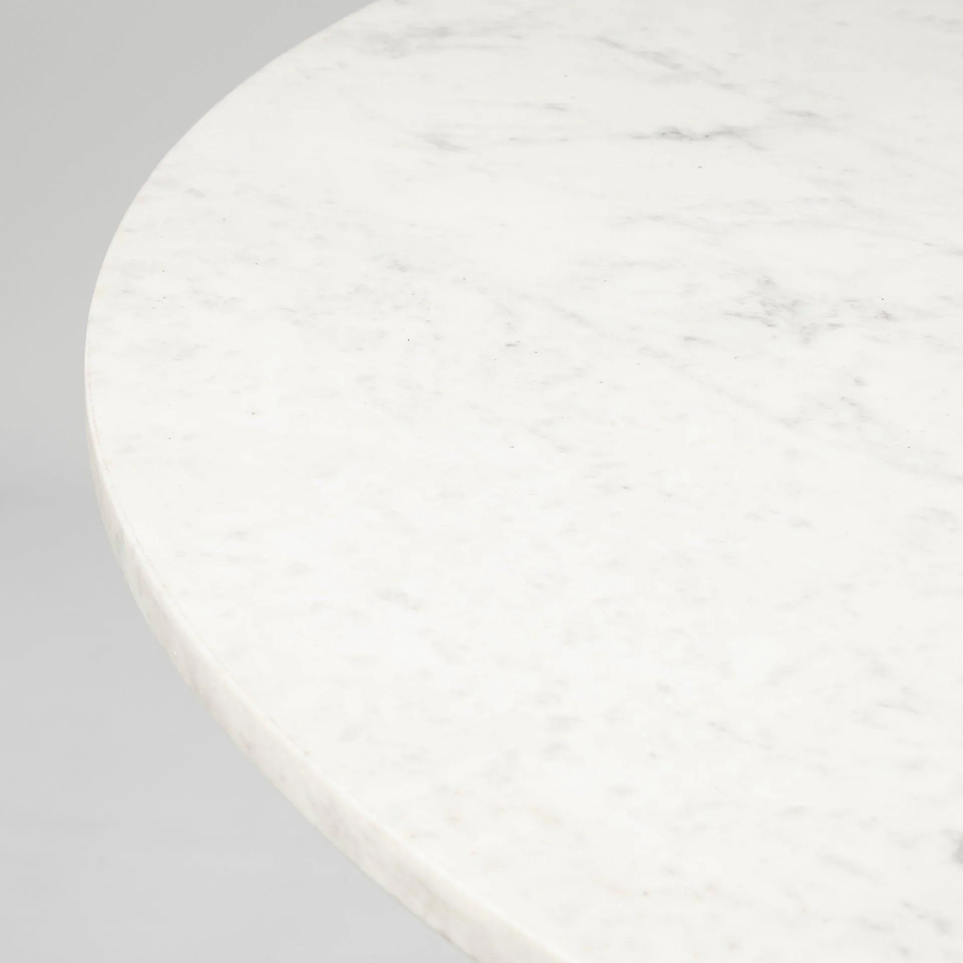 Ash White Marble | Black Metal | Round Dining Table