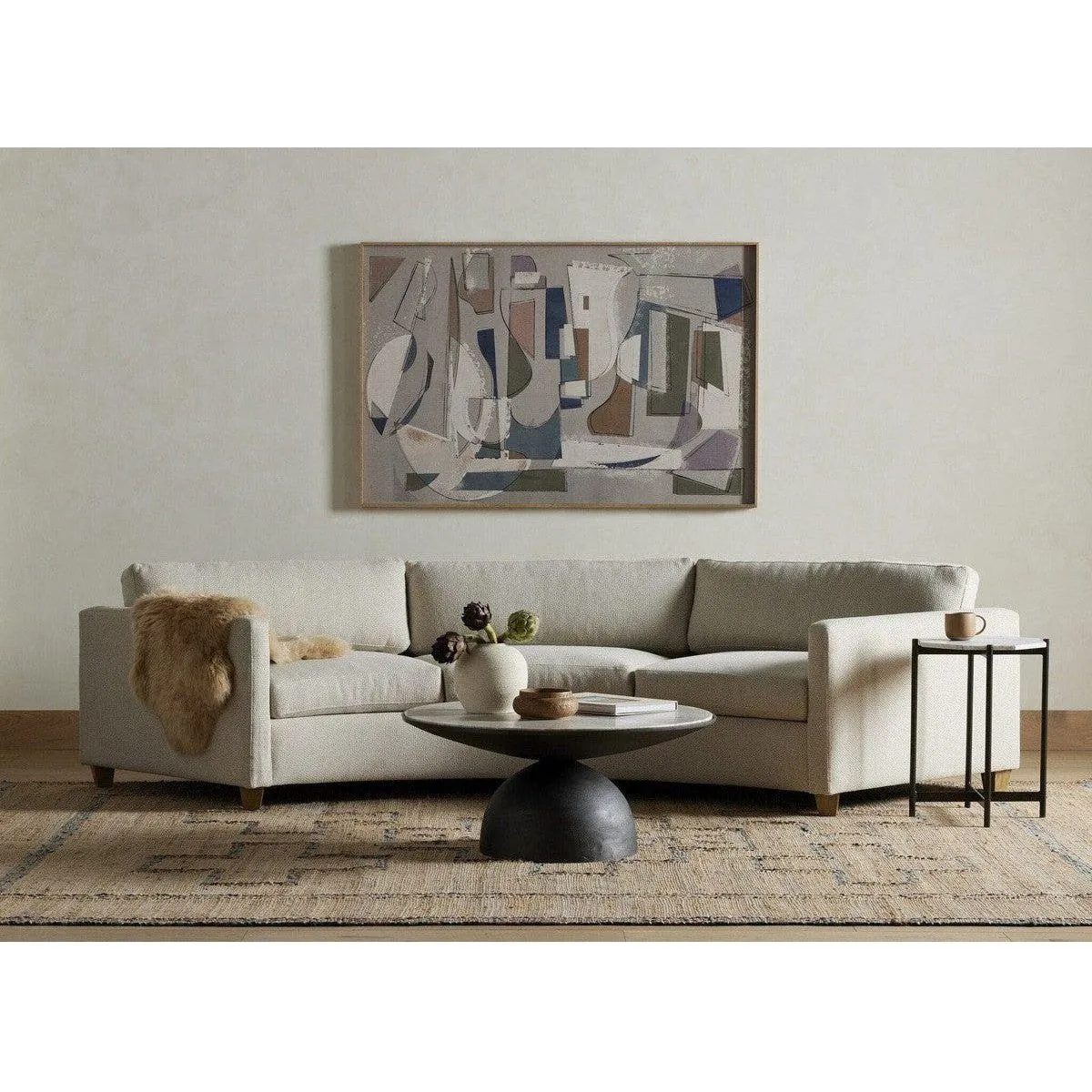 Ashbury Side Table - Polished White Marble