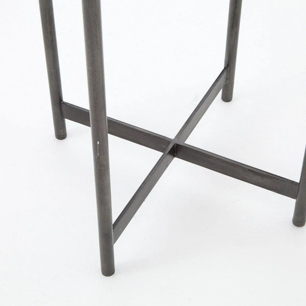 Ashbury Side Table - Polished White Marble