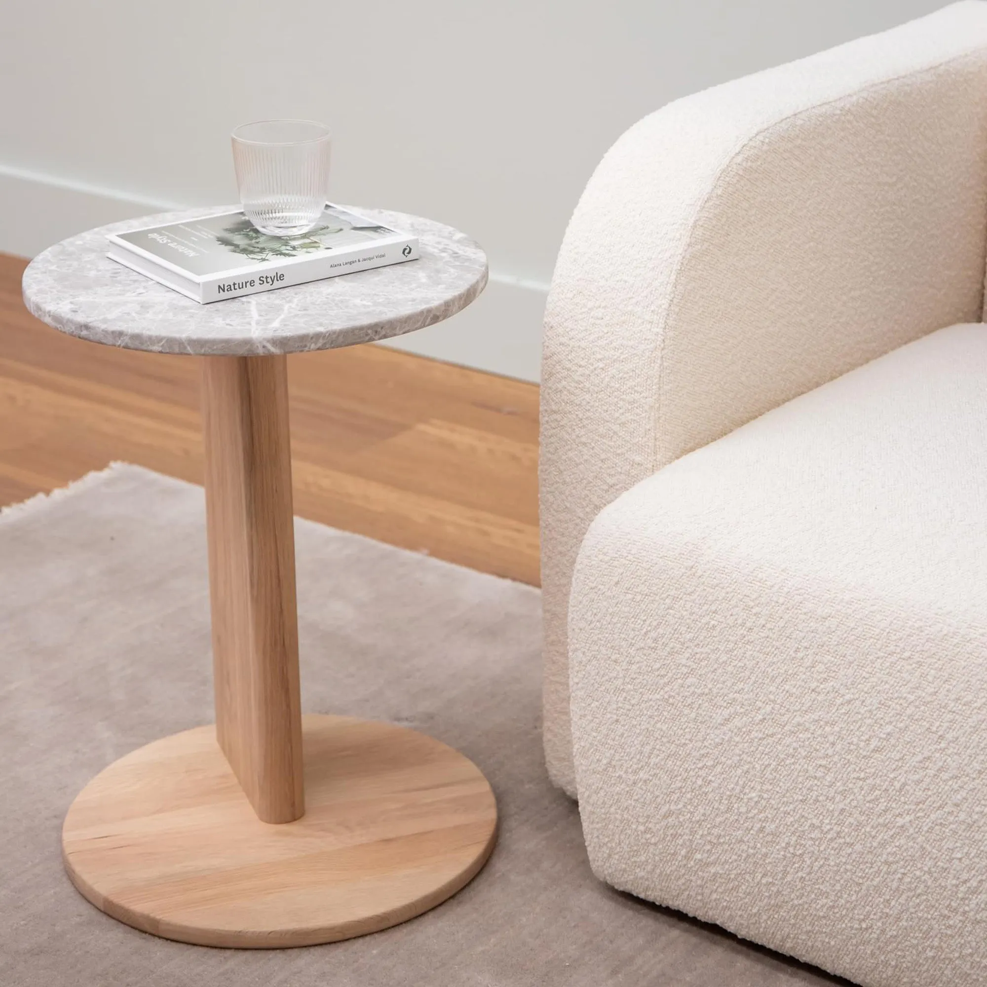 Aspect Side Table - Oak / Grey Marble