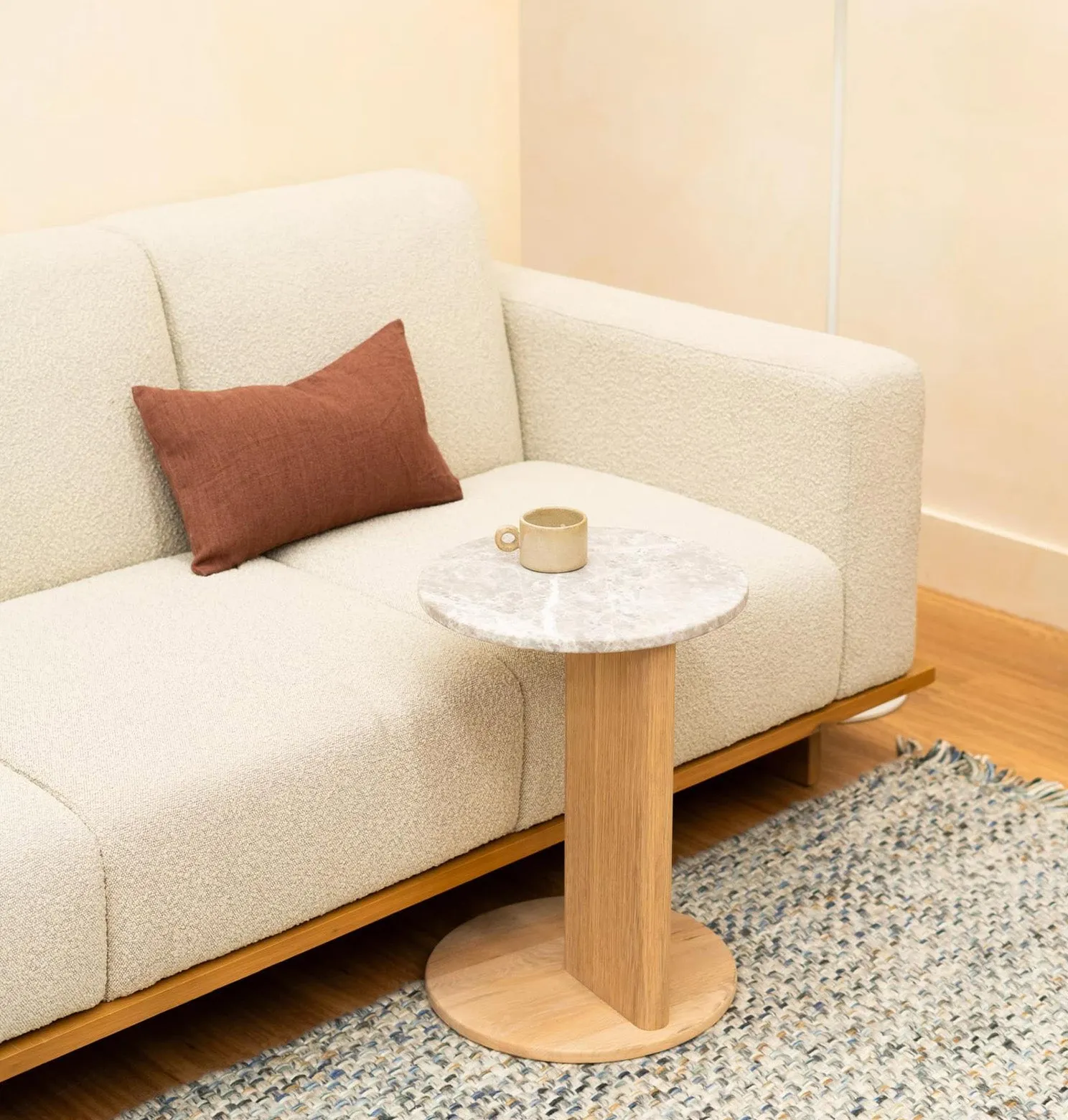 Aspect Side Table - Oak / Grey Marble