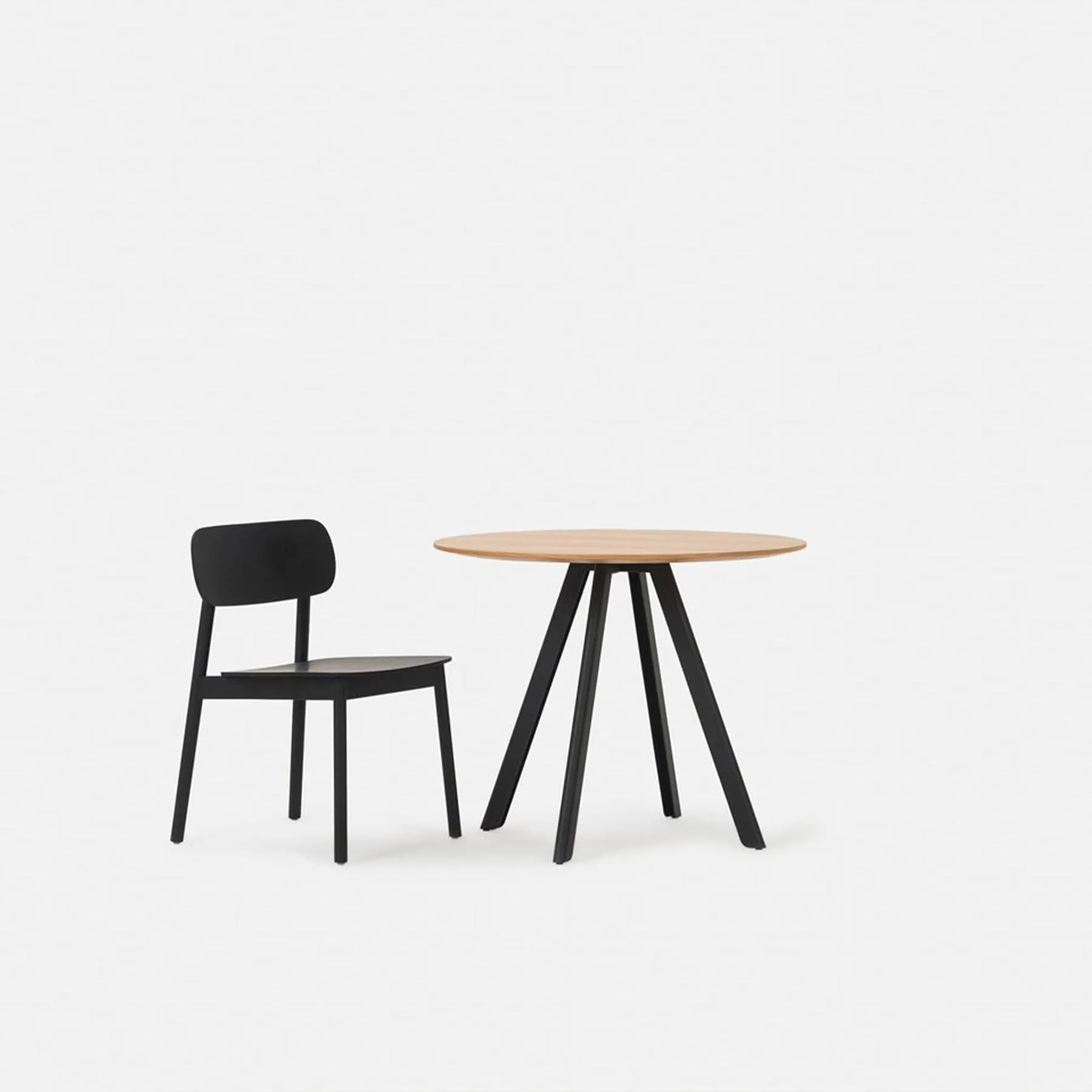 Assembly Round Dining Table 90cm - Oak/Black