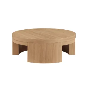Beautiful WL-BT-012 Mod Round Coffee Table by Drew Barrymore, Warm Honey Finish
