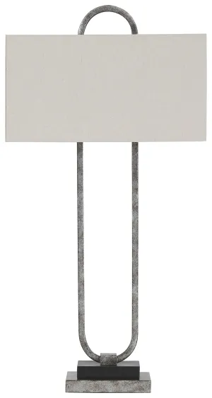 Bennish Antique Silver Finish Metal Table Lamp