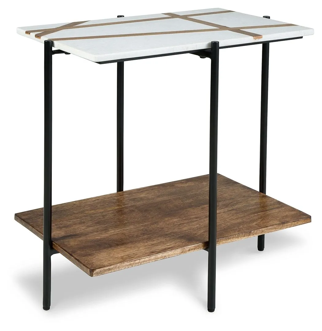 Braxmore White / Light Brown Accent Table