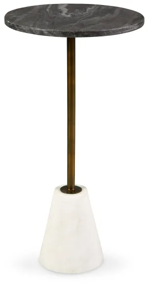 Caramont Black / White / Gold Finish Accent Table With White Base