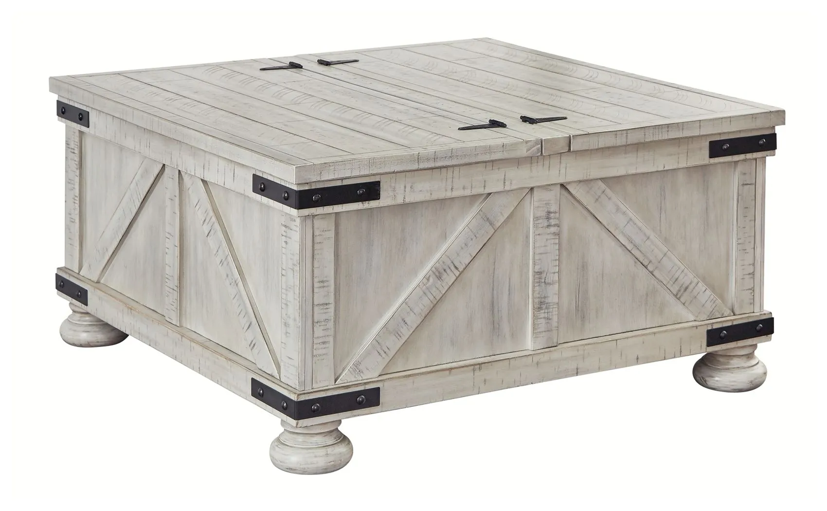 Carynhurst Whitewash Cocktail Table With Storage