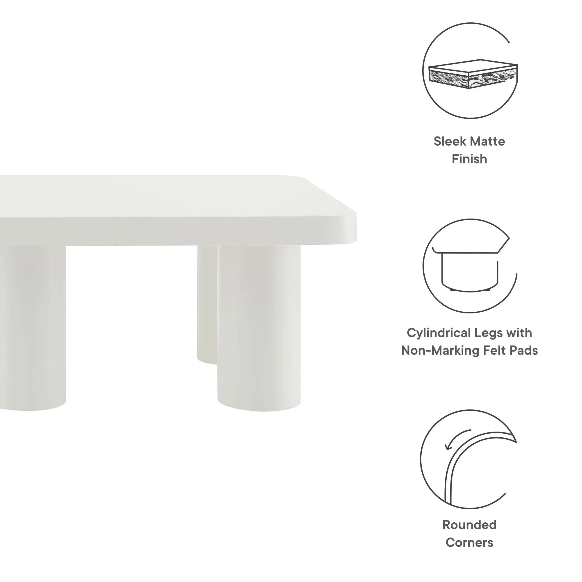 Cleo 54” Rectangular Coffee Table by Modway