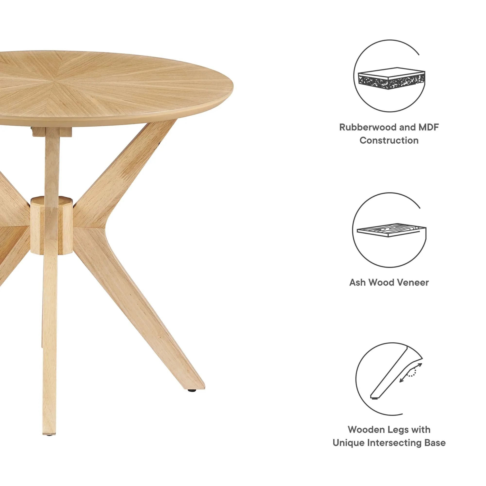 Crossroads 24” Round Wood Side Table by Modway