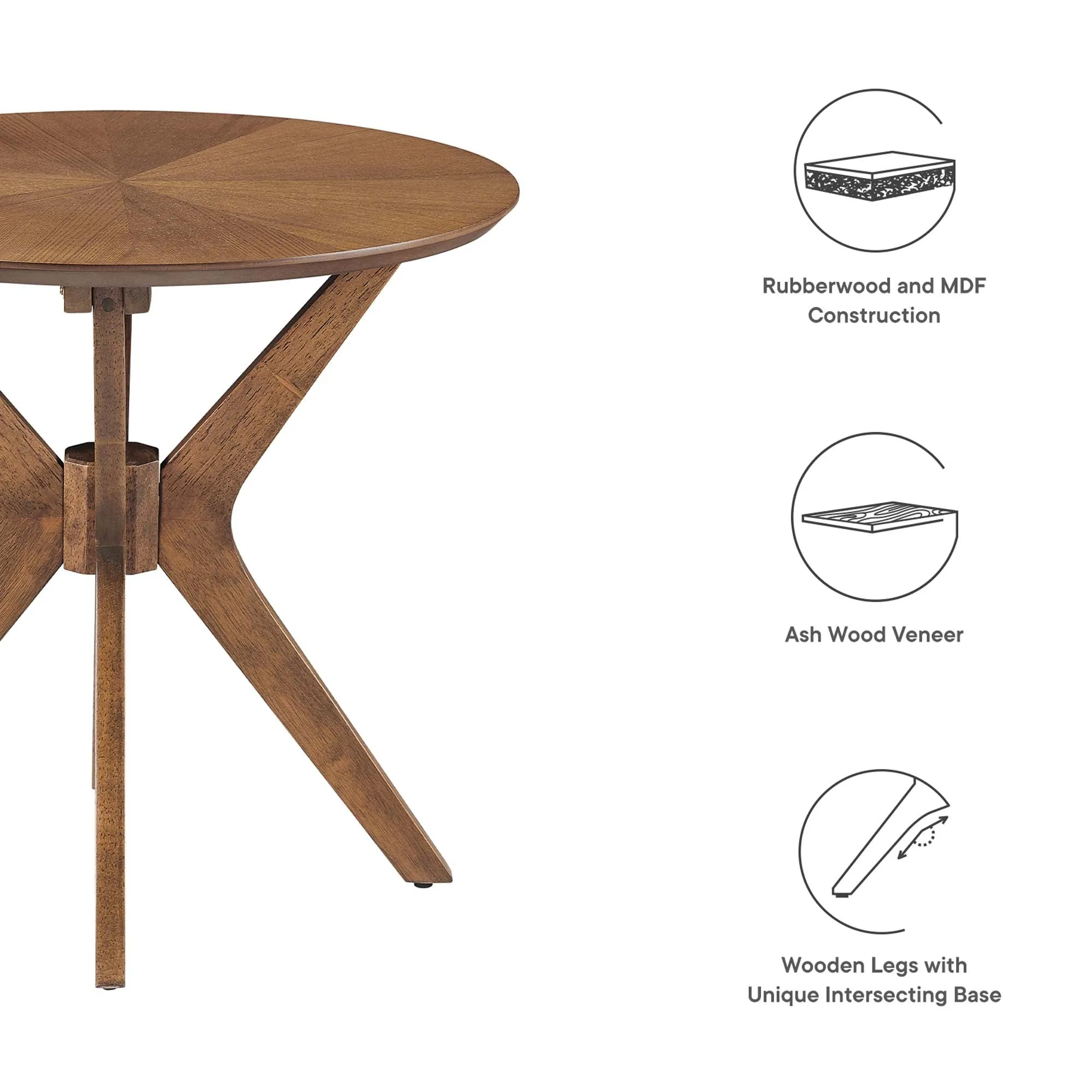 Crossroads 24” Round Wood Side Table by Modway
