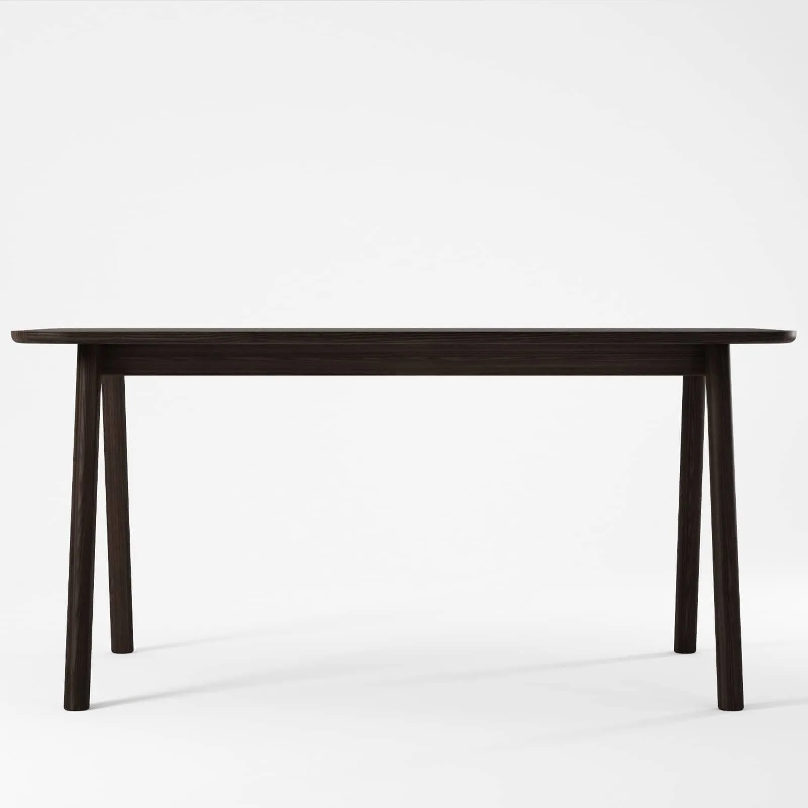 Curbus Round Corner Dining Table 160cm - White Ash Dark Stained