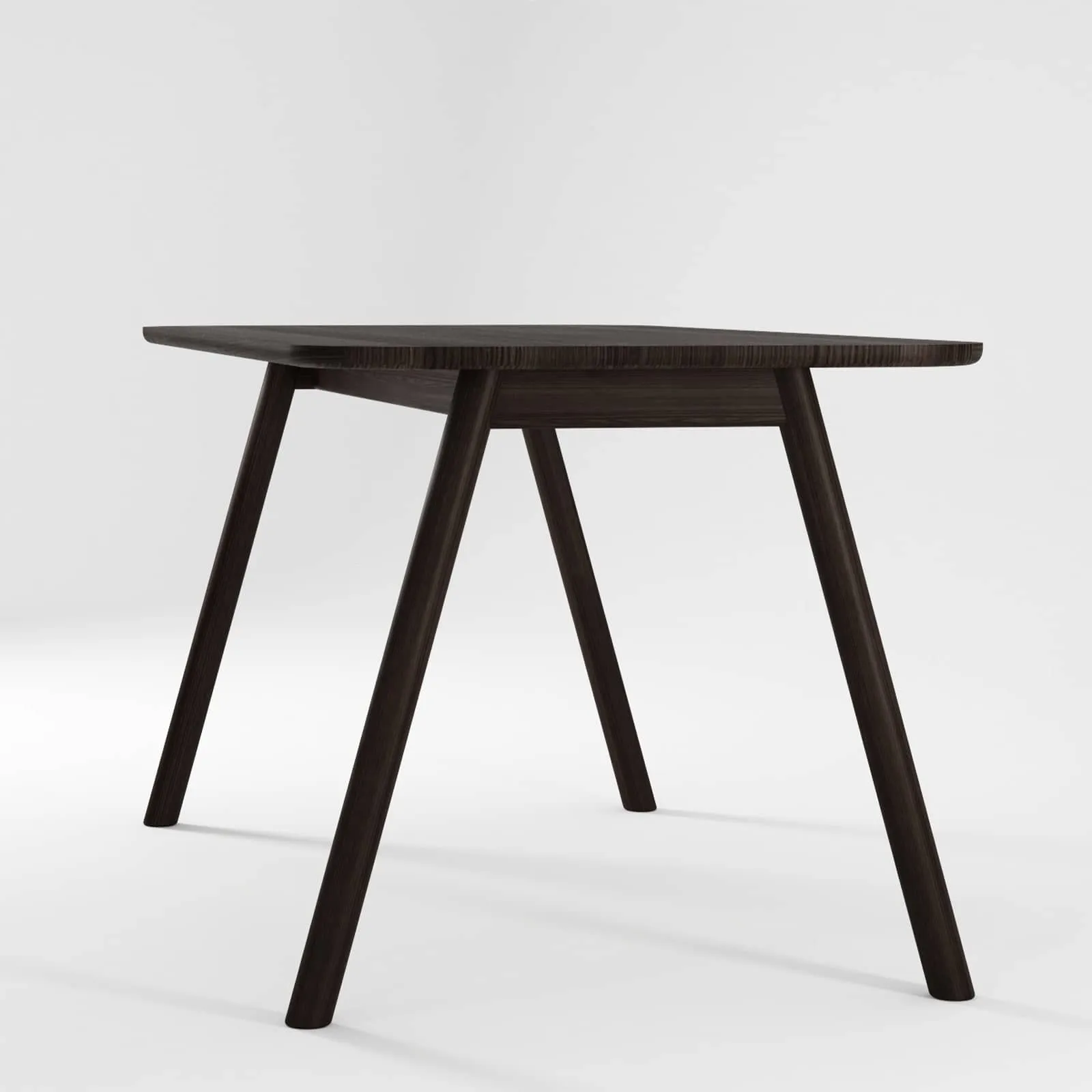 Curbus Round Corner Dining Table 160cm - White Ash Dark Stained