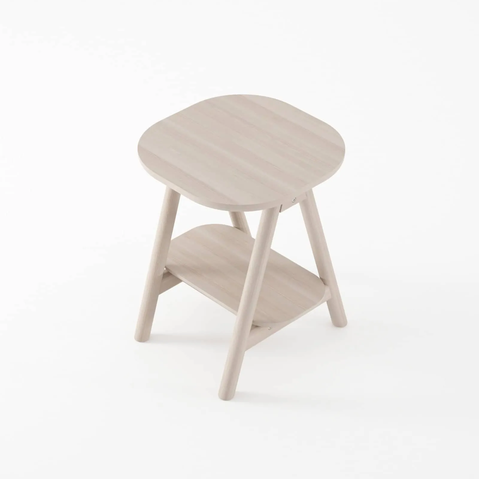 Curbus Rounded Side Table - White Ash